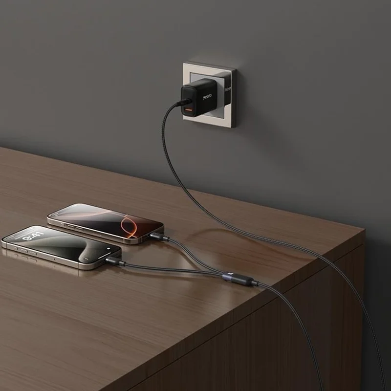 YESIDO CA92 Cavo Splitter USB C a Doppia USB C 2 in 1 Ricarica Rapida PD 100W Intrecciato