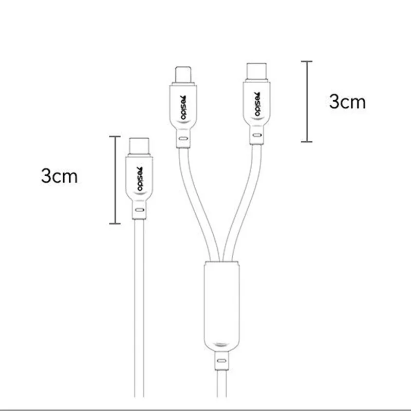 YESIDO CA92 Cavo Splitter USB C a Doppia USB C 2 in 1 Ricarica Rapida PD 100W Intrecciato