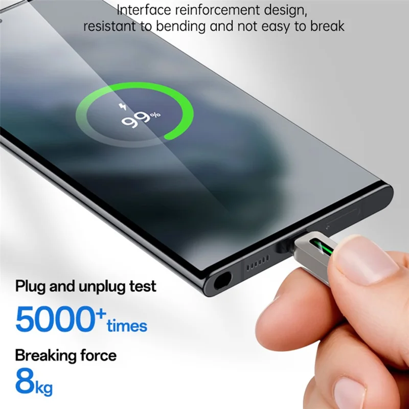 Cable de carga rápida YESIDO CA137C de USB A a Tipo C de 66W con luz dinámica, compatible con CarPlay