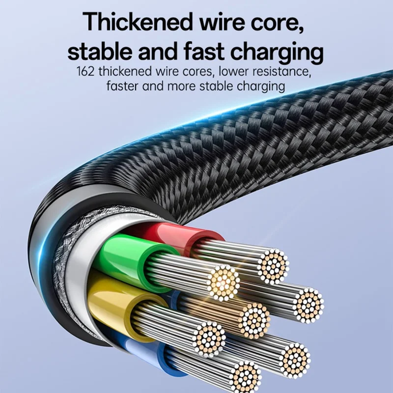 Cable de carga rápida YESIDO CA137C de USB A a Tipo C de 66W con luz dinámica, compatible con CarPlay