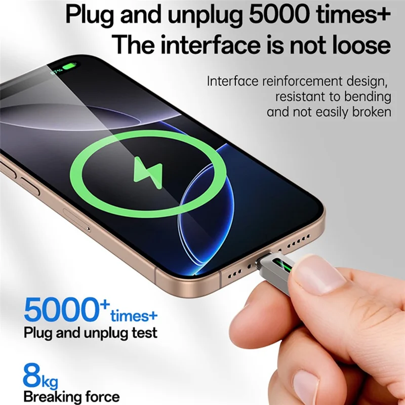 YESIDO CA198 60W 3A USB-C to USB-C Cable Zinc Alloy Flowing Light Braided Data Cable