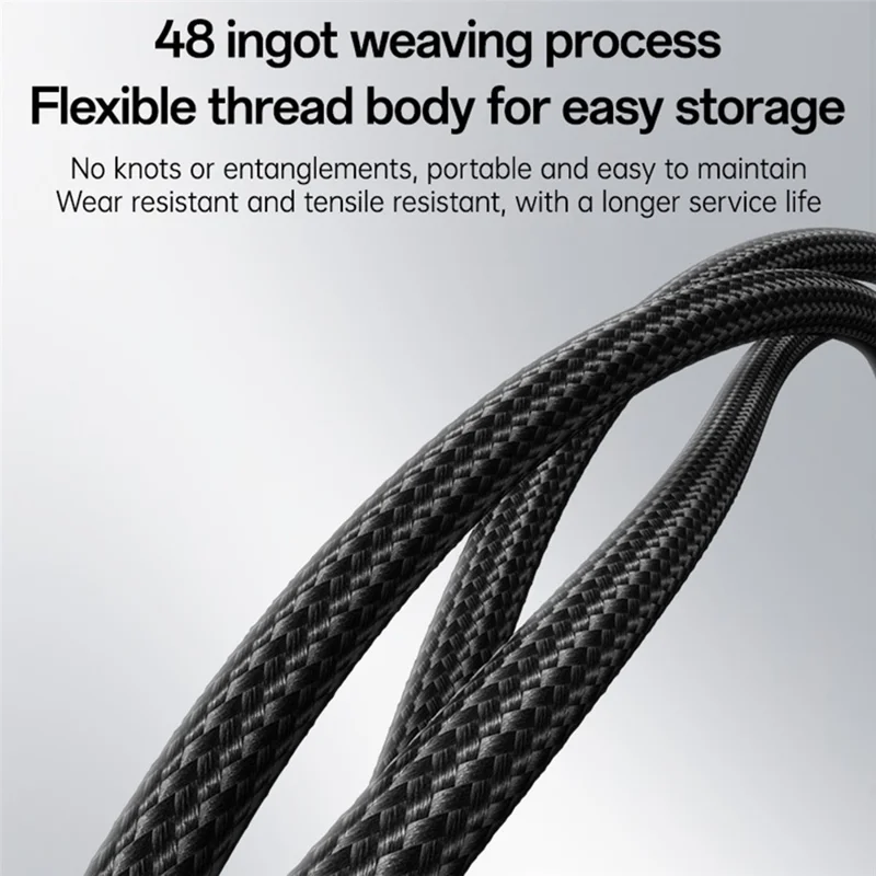 YESIDO CA198 60W 3A USB-C to USB-C Cable Zinc Alloy Flowing Light Braided Data Cable