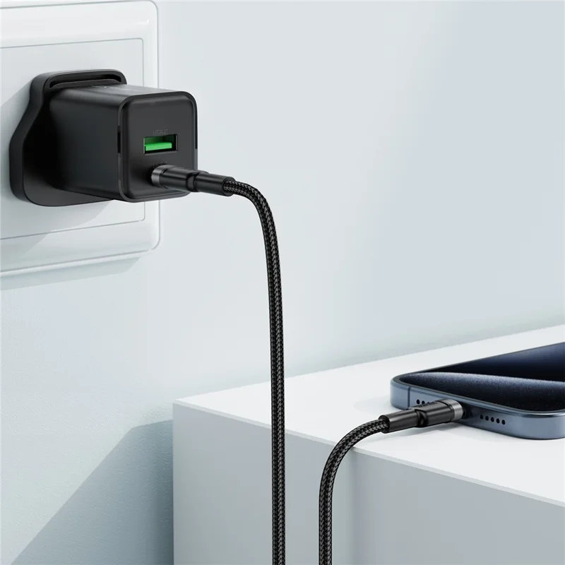 ACEFAST C22-03 1,2m USB-C zu USB-C Aluminium-Legierung geflochtenes Ladekabel 60W Schnellladekabel Datenkabel