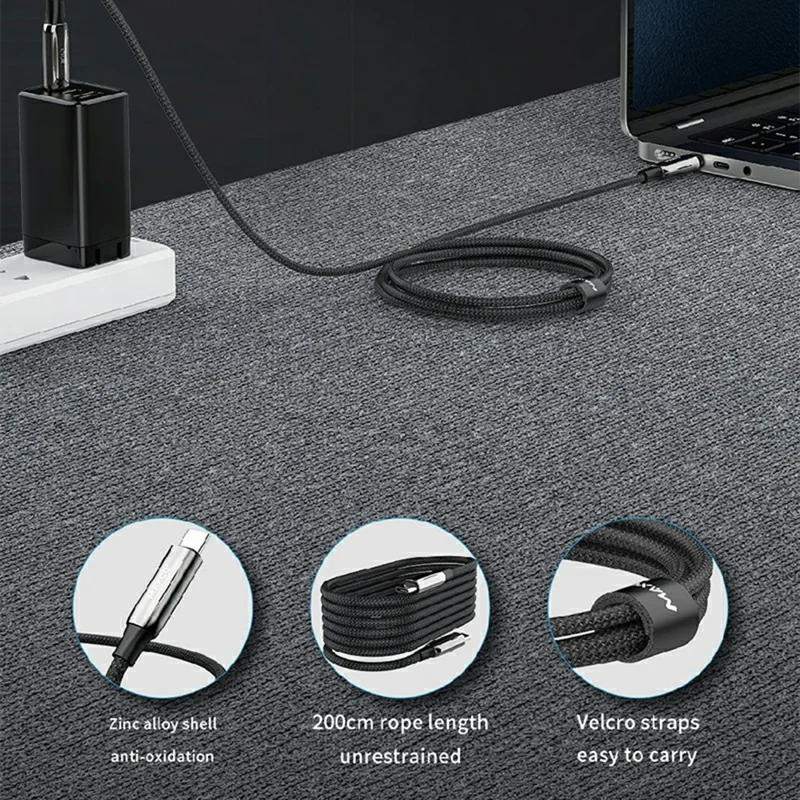MAXCO 2m Type-C to Type-C PD 240W Fast Charging Cable Data Transfer Braided Cord
