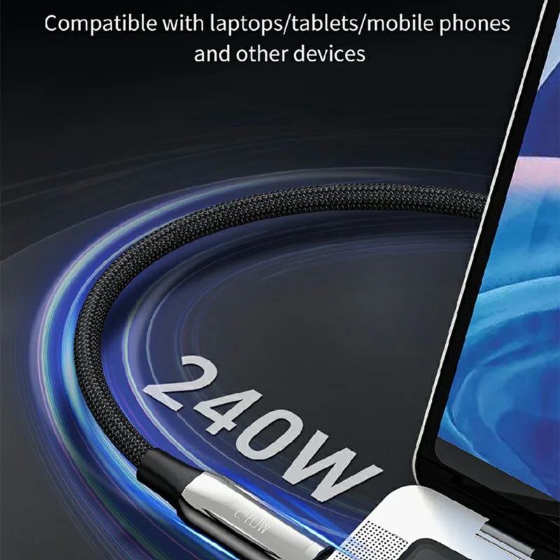 MAXCO 2m Type-C to Type-C PD 240W Fast Charging Cable Data Transfer Braided Cord