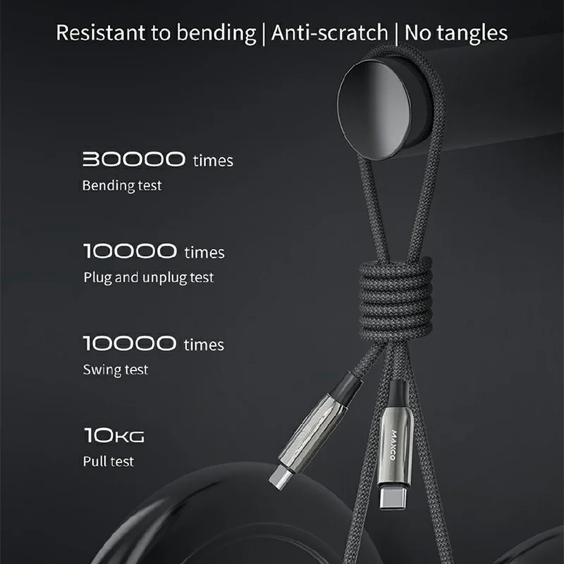 MAXCO 2m Type-C to Type-C PD 240W Fast Charging Cable Data Transfer Braided Cord