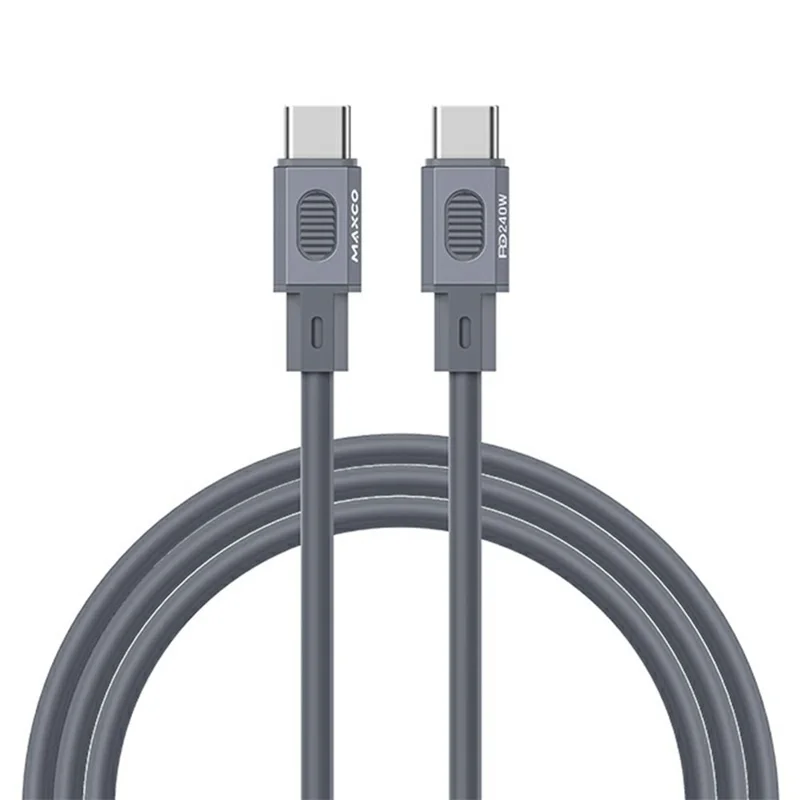 MAXCO 1.5m Type-C to Type-C 100W Super Fast Charging Cable Silicone Data Cord - Grey