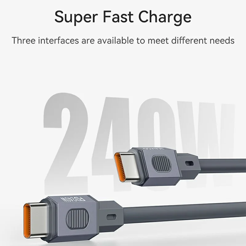 MAXCO 1.5m Type-C to Type-C 100W Super Fast Charging Cable Silicone Data Cord - Grey