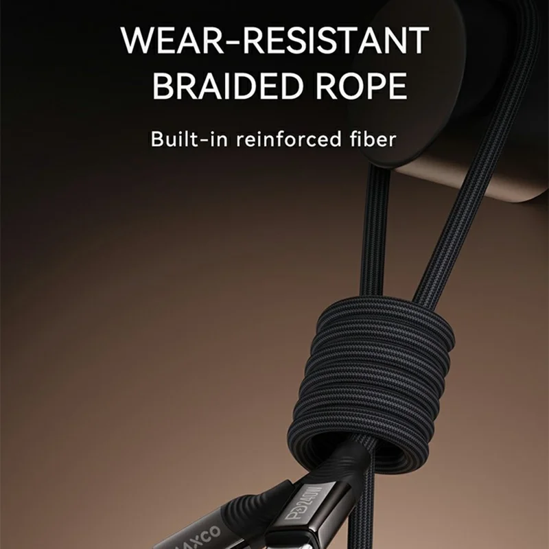 MAXCO 1.5m Type-C to Type-C PD 240W Fast Charging Cable Data Transfer Braided Cord - Black