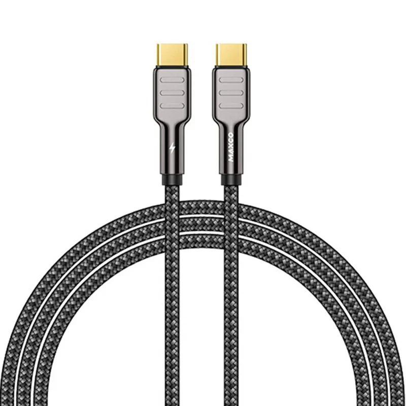 MAXCO 1.2m Type-C to Type-C Cable PD 100W Kevlar Reinforced Phone Tablet Data Cord - Black