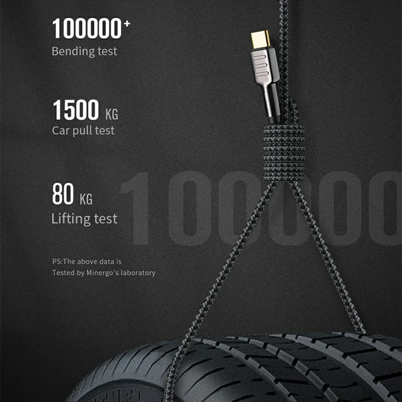 MAXCO 1.2m Type-C to Type-C Cable PD 100W Kevlar Reinforced Phone Tablet Data Cord - Black