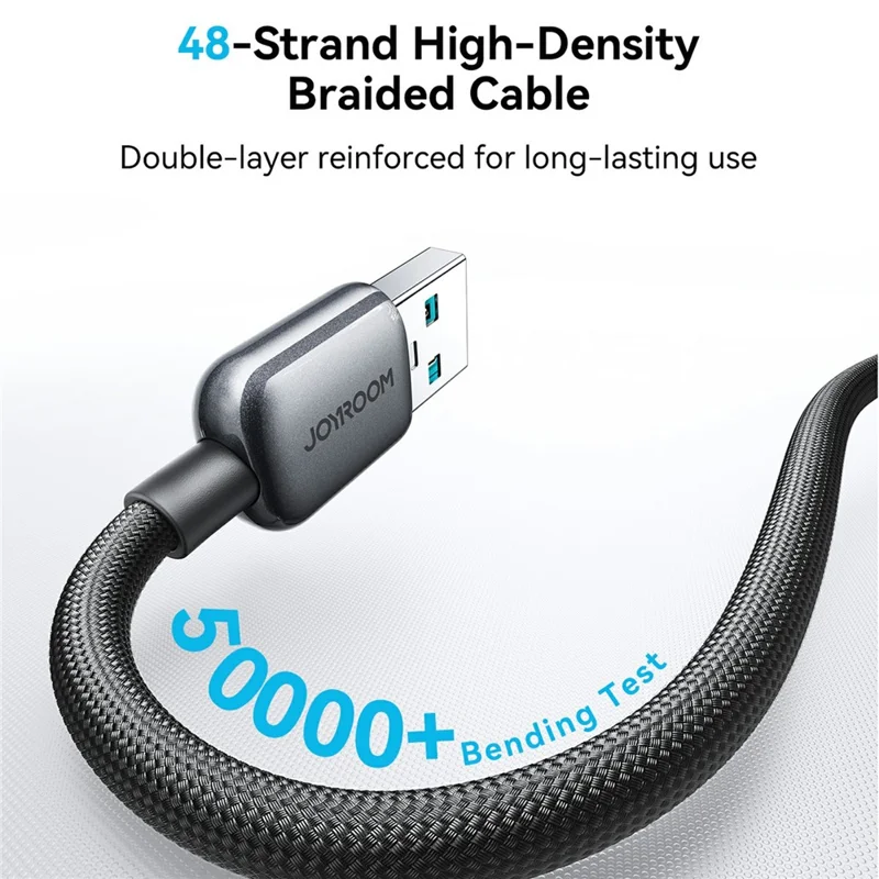 JOYROOM S-A55 Câble USB-A vers Type-C de 1,2 m, Charge Rapide 66W, Coupure Automatique de l'Alimentation, Cordon de Données - Noir