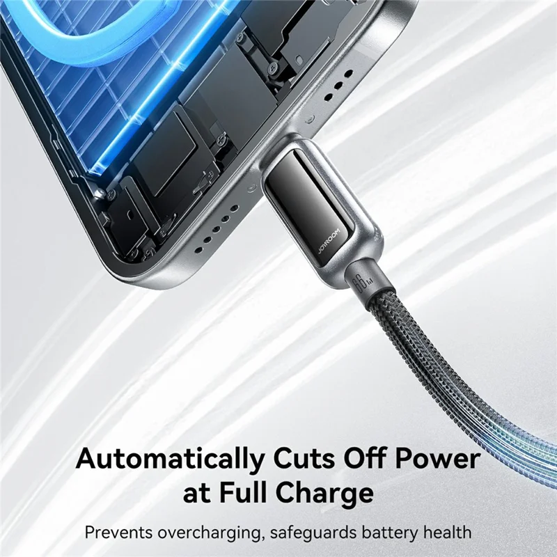 JOYROOM S-A55 Câble USB-A vers Type-C de 1,2 m, Charge Rapide 66W, Coupure Automatique de l'Alimentation, Cordon de Données - Noir