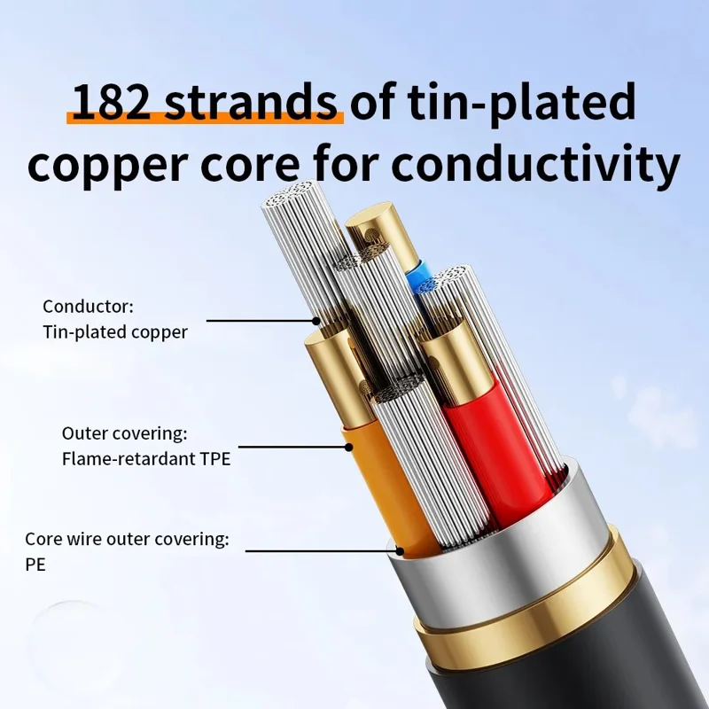 TRANYOO CC-3 Type-C to Type-C Fast Charging Cable 65W Braided Data Cable with Angled Connector / LED Indicator