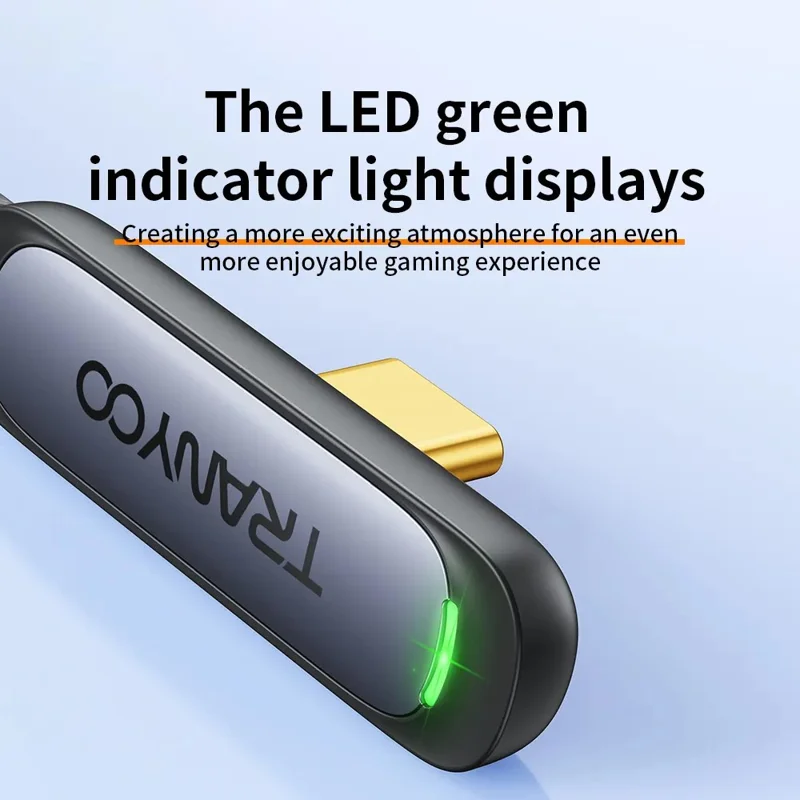 TRANYOO CC-3 Type-C to Type-C Fast Charging Cable 65W Braided Data Cable with Angled Connector / LED Indicator