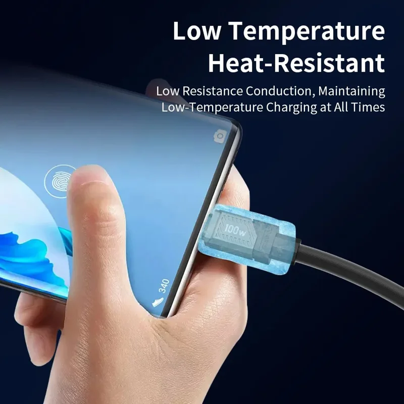 TRANYOO CC-2 1.2m Type-C to Type-C Cable 100W Fast Charging Phone Laptop Data Cord - Black