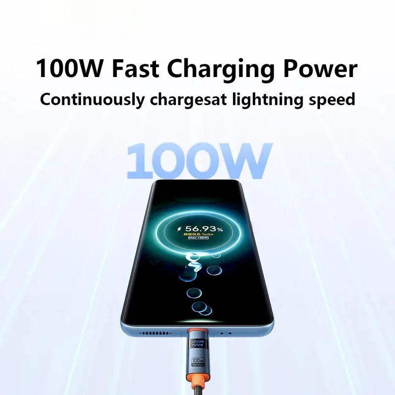 TRANYOO CC-6 1.2m Type-C to Type-C Digital Display Fast Charging Cable 100W Laptop Charge Cord