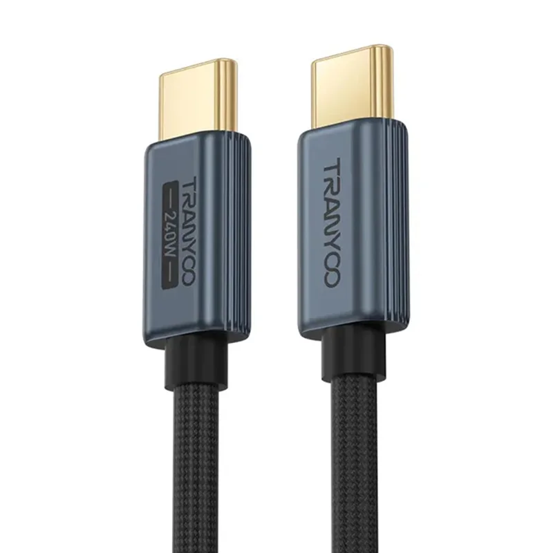 TRANYOO CC-7 1.2m Type-C to Type-C Fast Charging Data Cable 240W Laptop Charge Cord