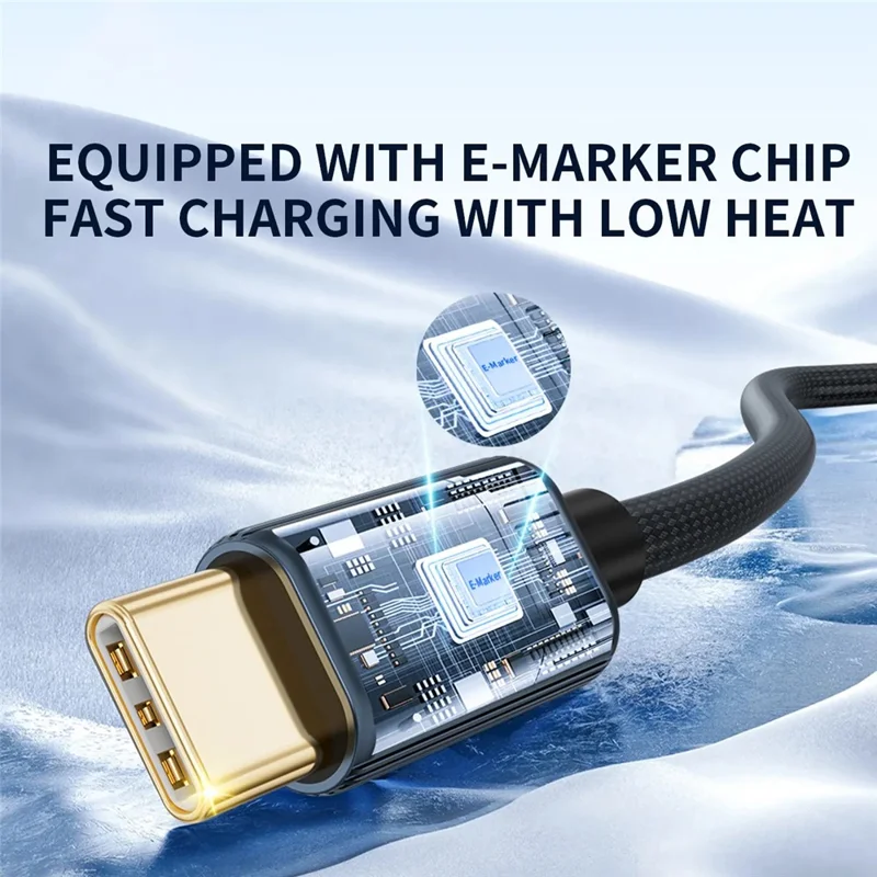 TRANYOO CC-7 1.2m Type-C to Type-C Fast Charging Data Cable 240W Laptop Charge Cord