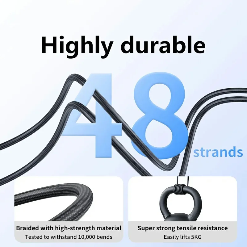 TRANYOO AC-6 For Samsung 100W USB to Type-C Cable 1.2m Braided Digital Display Fast Charging Cord