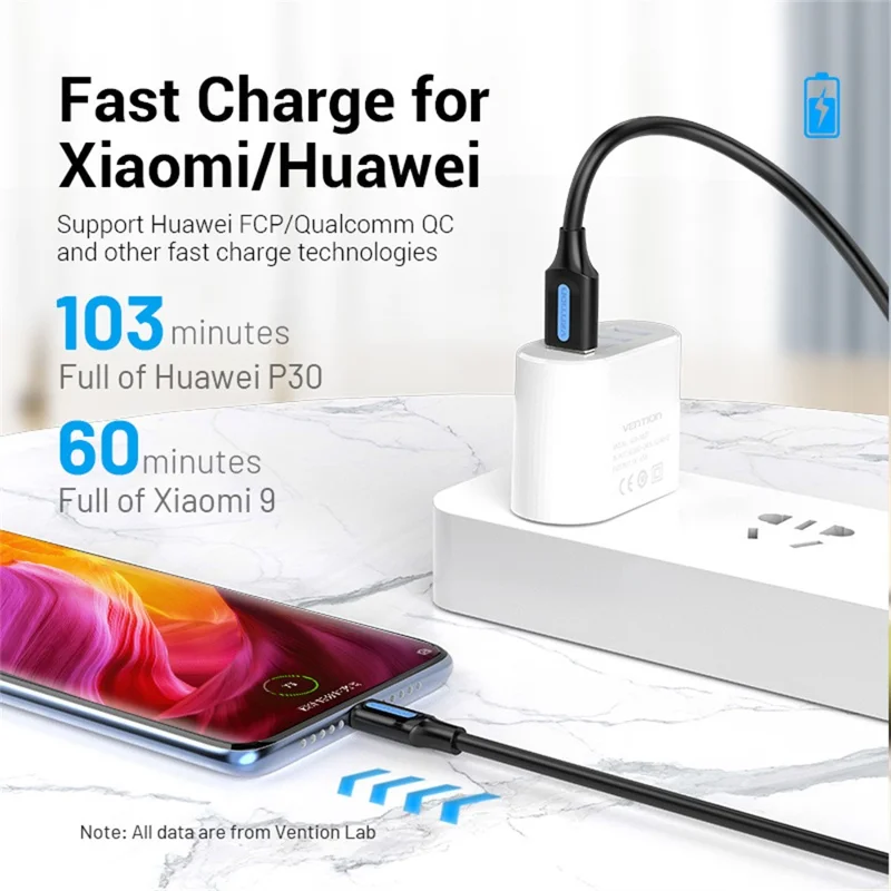 Câble de synchronisation et de charge rapide VENTION COK Series 0,5 m USB 2.0 Type A vers Type C 3A