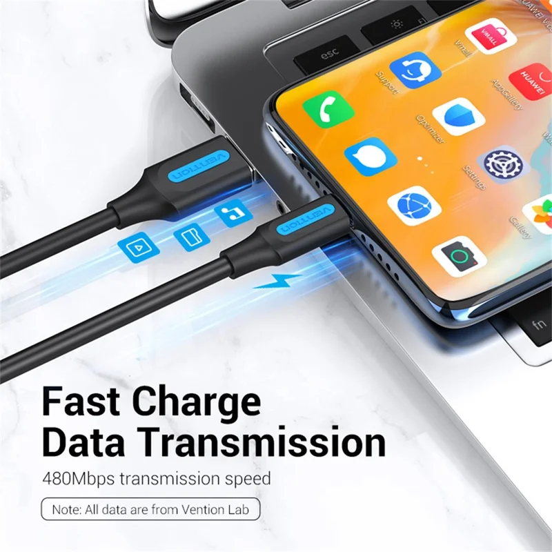 Câble de synchronisation et de charge rapide VENTION COK Series 0,5 m USB 2.0 Type A vers Type C 3A