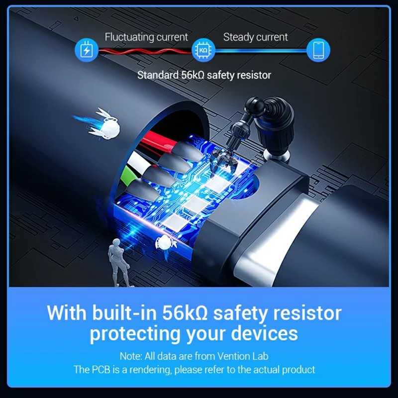 VENTION COKBG 1.5m USB-A 2.0 Male to USB C Male 3A 60W Fast Charging Wire High Speed Data Cable