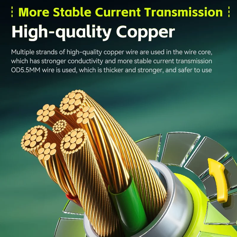 WEKOME WDC-80 Dofon No.1 Car-Specific Safety Data Cable 240W High Power 1.8M Length Multi Function Design - Green