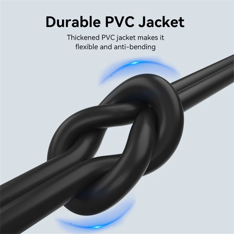 VENTION CTHBC 0.25m USB 2.0 A Male to C Male Cable 3A Fast Charging Data Sync Cord - Black