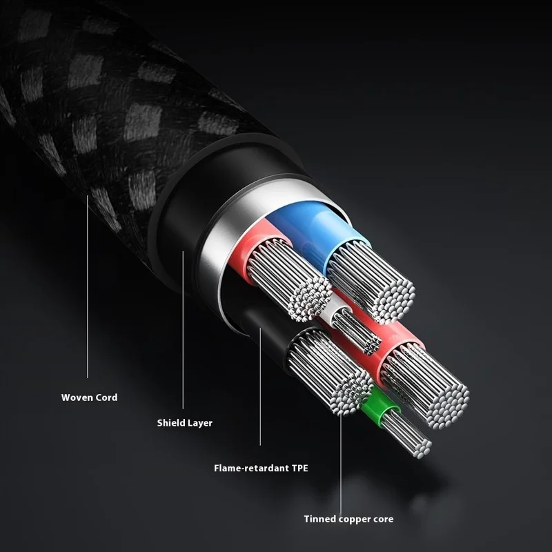 TOTU CB-17-T 120см USB-A в Type-C Кабель для передачи данных 25W Умное автоматическое отключение Плетеный быстрый зарядный шнур - Тусклый