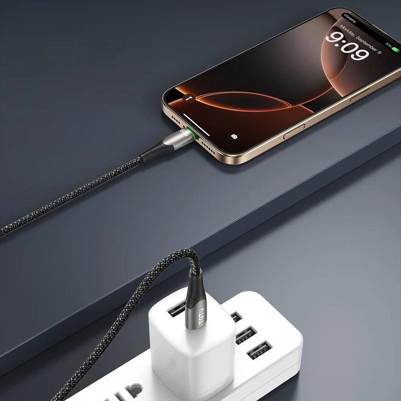 TOTU CB-17-CC Câble de données USB-C vers USB-C 120 cm 60 W Déconnexion automatique intelligente Cordon de charge rapide tressé - Tarnish