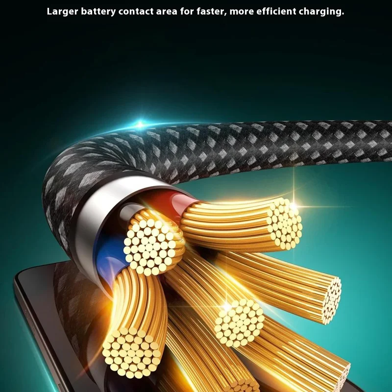 TOTU CB-23-T 120см USB-A в Type-C Кабель для передачи данных 30Вт Быстрая зарядка Светодиодный дисплей Плетеный шнур - Starlight