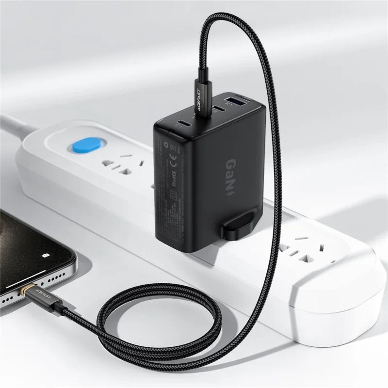 ACEFAST C23-03 1.2m Smart Power Off Charging Cable 3A 60W Fast Charging USB C to USB C Braided Data Cord