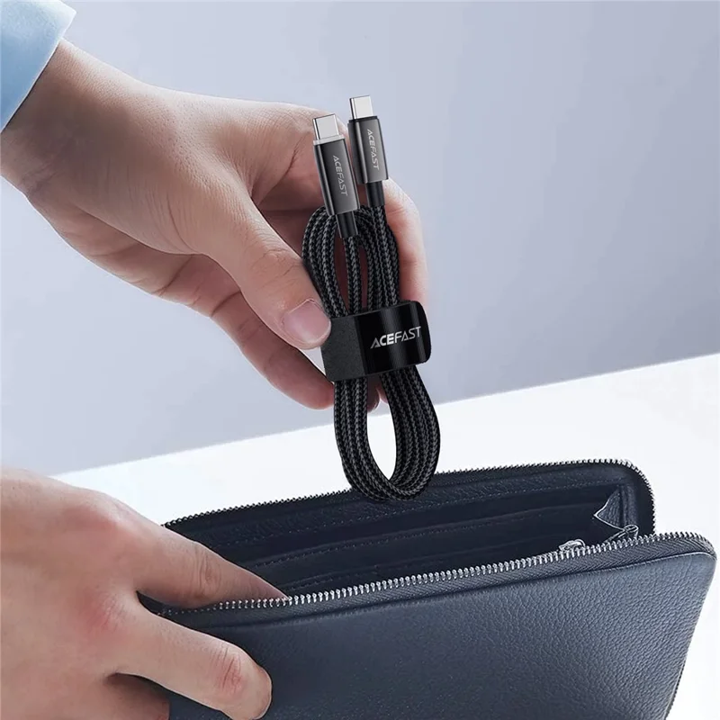 ACEFAST C23-03 1.2m Smart Power Off Charging Cable 3A 60W Fast Charging USB C to USB C Braided Data Cord