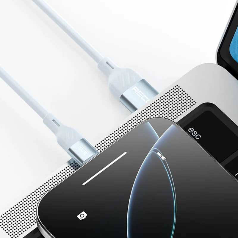 RECCI RS22C USB to Type-C Cable 100W Super Fast Charging Cord 1.5m Silicone Data Cable - Blue