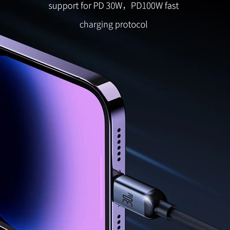 RECCI RS09CC 120cm 100W Type-C to Type-C Cable Braided Fast Charging Data Cord