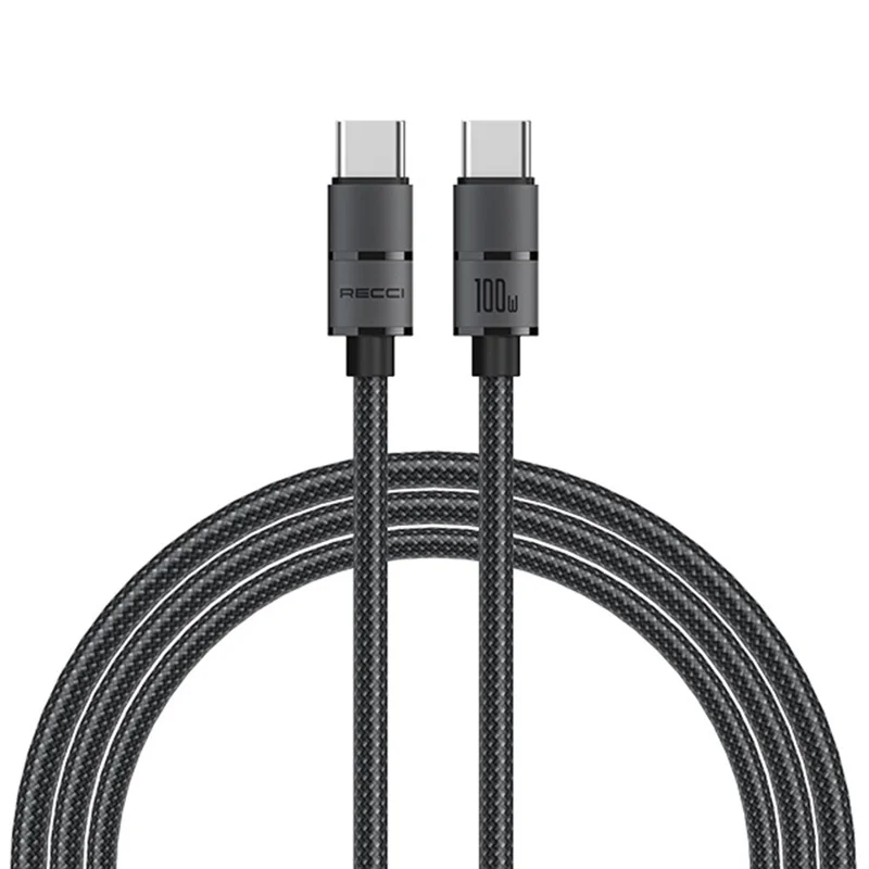 RECCI RS08CC Type-C to Type-C Cable 120cm Fast Charging Data Cable PD 100W Power Delivery