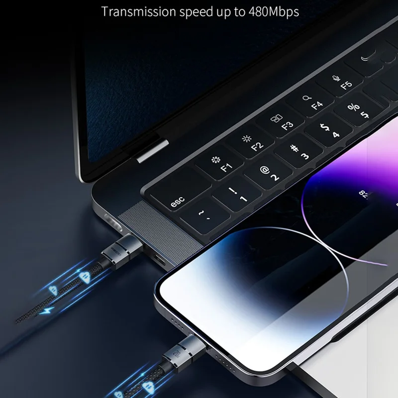 RECCI RS08CC Type-C to Type-C Cable 120cm Fast Charging Data Cable PD 100W Power Delivery