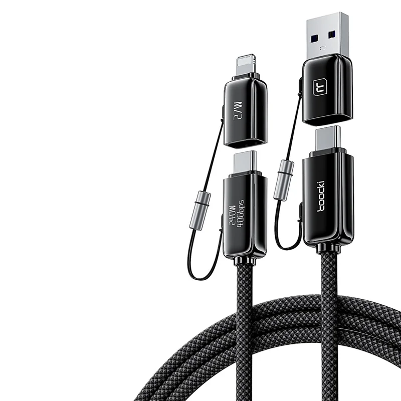 TOOCKI TQ-X95 1.5m USB-A / USB-C to USB-C / iP 240W Fast Charging 40Gbps Data Transfer Nylon Braided Cable