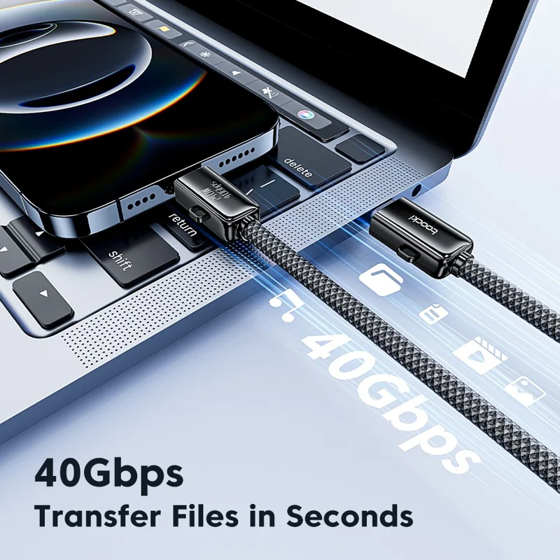 TOOCKI TQ-X95 1.5m USB-A / USB-C to USB-C / iP 240W Fast Charging 40Gbps Data Transfer Nylon Braided Cable