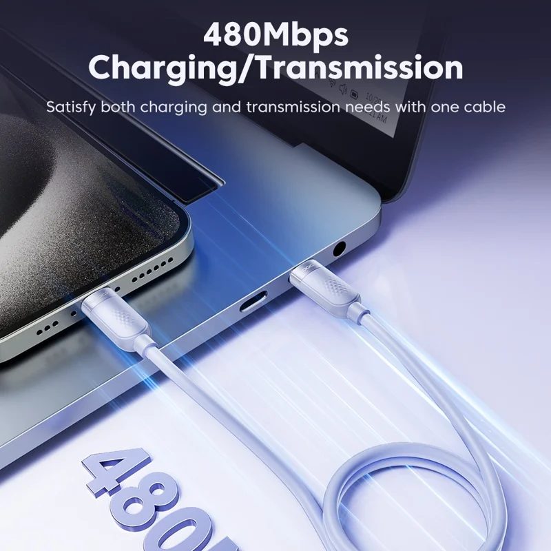 TOOCKI TQ-X90C3 1m 60W PD Fast Charging USB C to USB C Cable 480Mbps Silicone Data Cord - Black