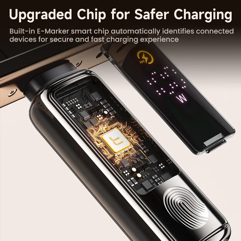 TOOCKI TX107C2 2m 100W Fast Charging USB C to USB C Cable Touch Control LED Display Data Sync Cord