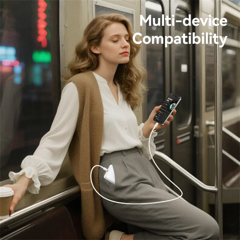 USAMS U90 SJ763 1 m Type-C till Type-C-kabel 60 W snabbladdning dataöverföring – Vit