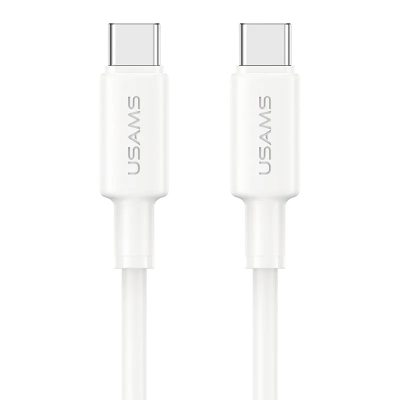 USAMS U90 SJ763 1 m Type-C till Type-C-kabel 60 W snabbladdning dataöverföring – Vit