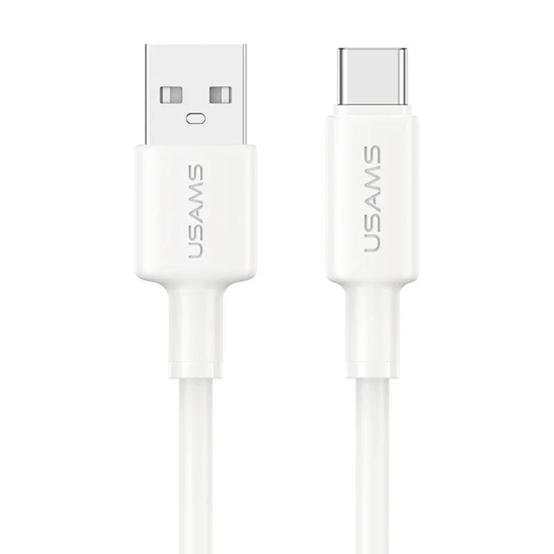 USAMS U90 SJ761 1 m USB-A till Type-C-kabel 3 A snabbladdning dataöverföringskabel, 480 Mbps hastighet – Vit