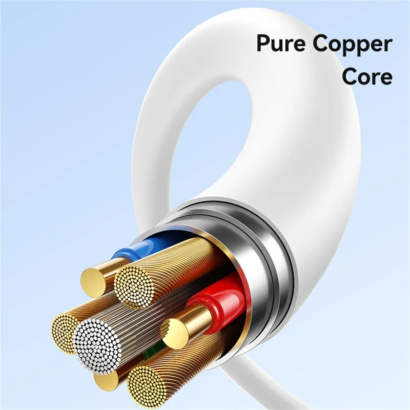USAMS U90 SJ761 1 m USB-A till Type-C-kabel 3 A snabbladdning dataöverföringskabel, 480 Mbps hastighet – Vit