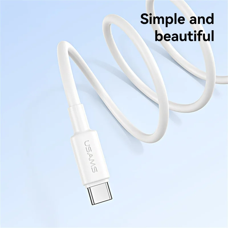 USAMS U90 SJ761 1 m USB-A till Type-C-kabel 3 A snabbladdning dataöverföringskabel, 480 Mbps hastighet – Vit