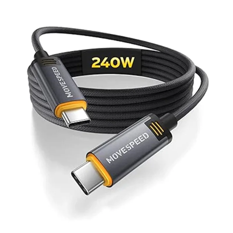 MOVE SPEED MSC01 1.2m Data Cable Full Function 40Gbps High Speed Transfer 240W Fast Charging Cord