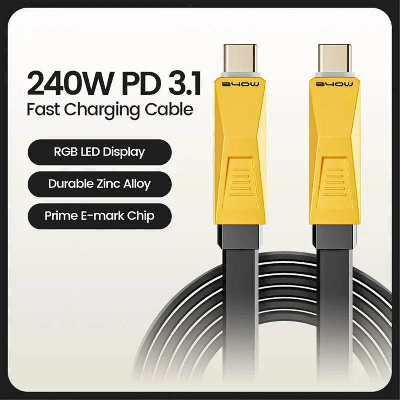 MOVE SPEED YSUCC02-C10 1m Data Cable High Power Transfer USB-C Fast Charging Cord - Silver