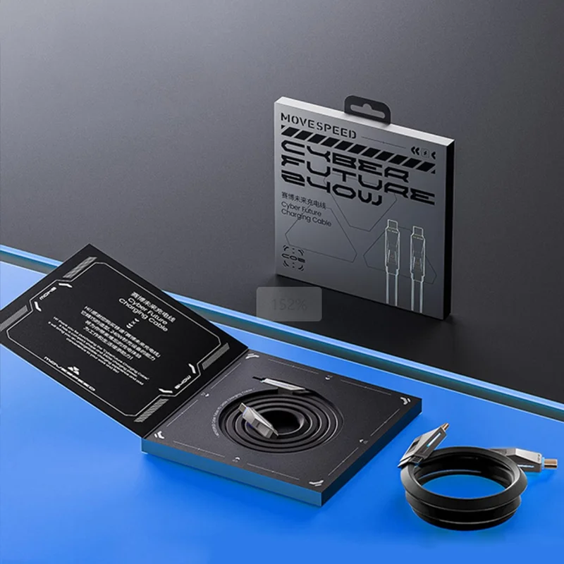 MOVE SPEED YSUCC02-C10 1m Data Cable High Power Transfer USB-C Fast Charging Cord - Silver